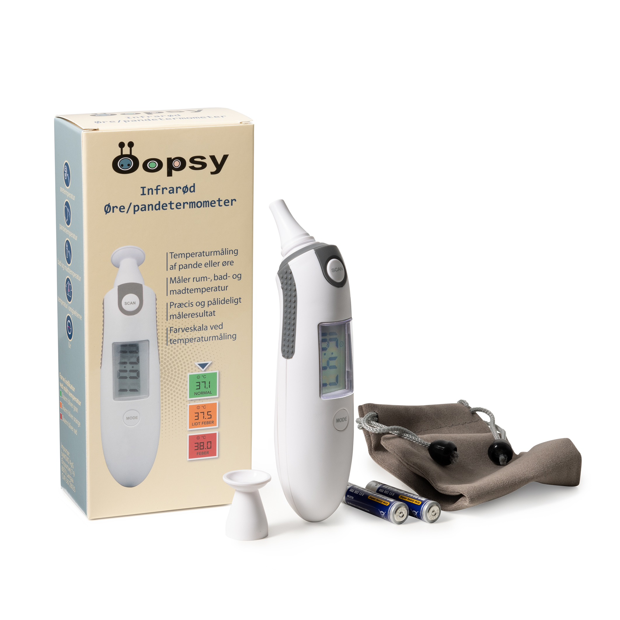 Oopsy infrarød termometer til øre og pande